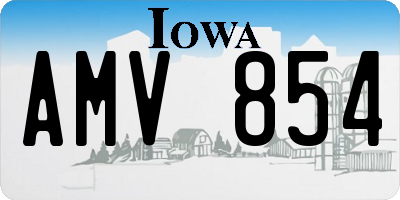IA license plate AMV854