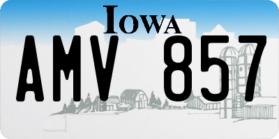 IA license plate AMV857