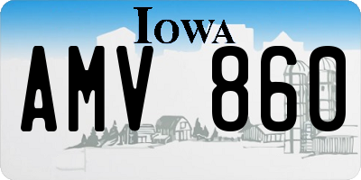 IA license plate AMV860