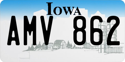 IA license plate AMV862