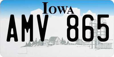 IA license plate AMV865