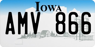 IA license plate AMV866