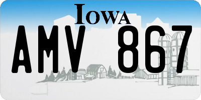 IA license plate AMV867