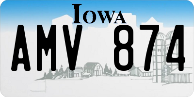 IA license plate AMV874