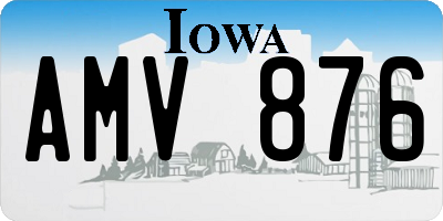 IA license plate AMV876