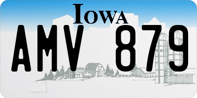 IA license plate AMV879