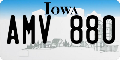 IA license plate AMV880