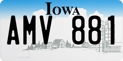 IA license plate AMV881