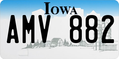 IA license plate AMV882