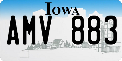 IA license plate AMV883