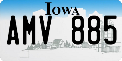 IA license plate AMV885