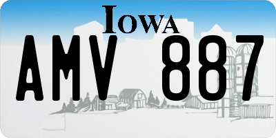 IA license plate AMV887