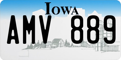 IA license plate AMV889