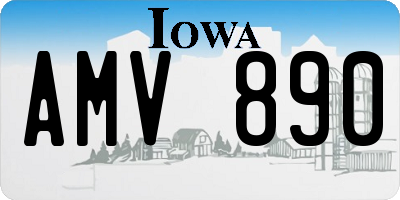 IA license plate AMV890