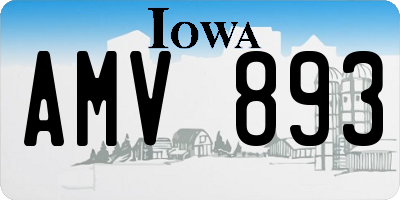 IA license plate AMV893
