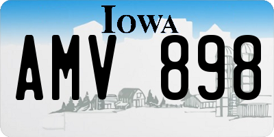 IA license plate AMV898