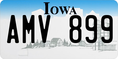 IA license plate AMV899