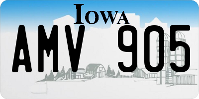 IA license plate AMV905