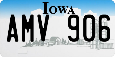 IA license plate AMV906