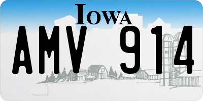 IA license plate AMV914