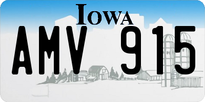 IA license plate AMV915