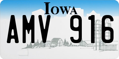 IA license plate AMV916