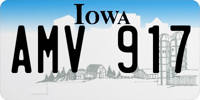 IA license plate AMV917
