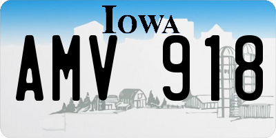 IA license plate AMV918