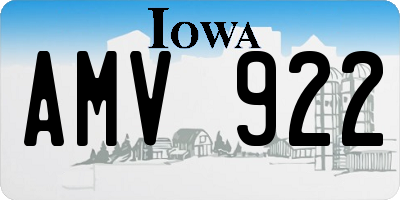 IA license plate AMV922