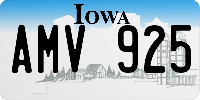 IA license plate AMV925