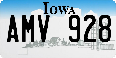 IA license plate AMV928