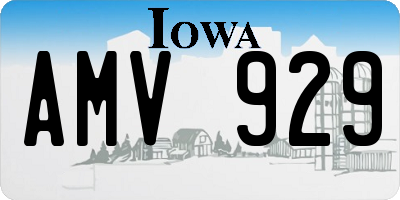 IA license plate AMV929
