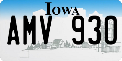 IA license plate AMV930