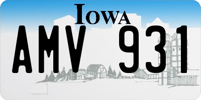 IA license plate AMV931