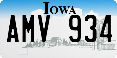 IA license plate AMV934
