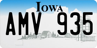 IA license plate AMV935
