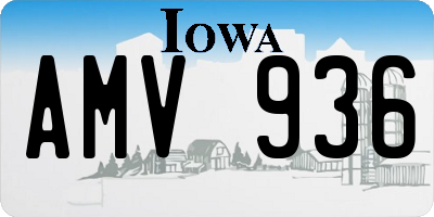IA license plate AMV936