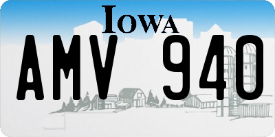 IA license plate AMV940