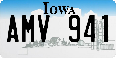 IA license plate AMV941