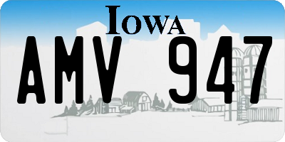 IA license plate AMV947
