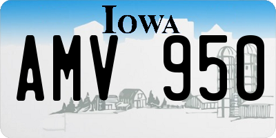 IA license plate AMV950