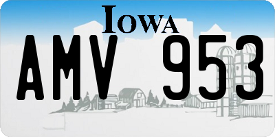 IA license plate AMV953