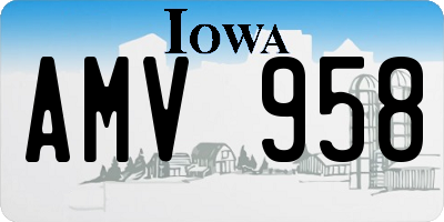IA license plate AMV958