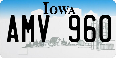 IA license plate AMV960