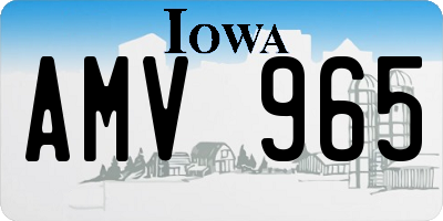 IA license plate AMV965