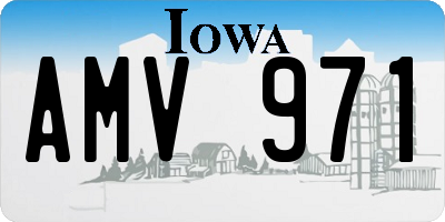 IA license plate AMV971