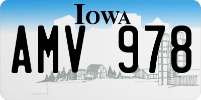 IA license plate AMV978