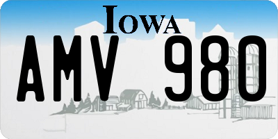 IA license plate AMV980
