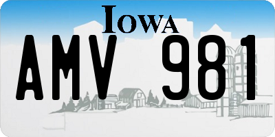 IA license plate AMV981