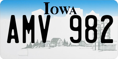 IA license plate AMV982
